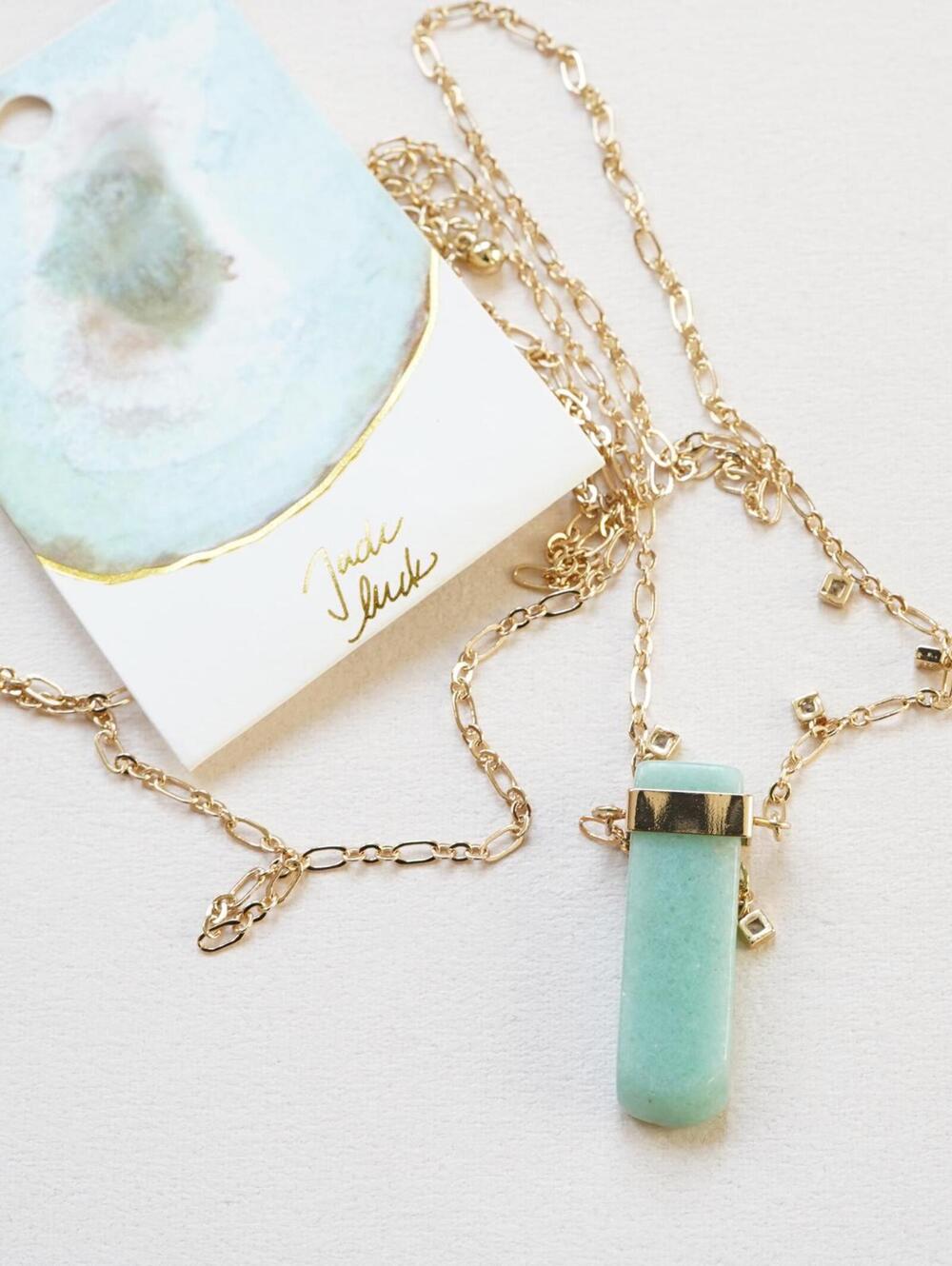 Anthropologie Well Wishing Pendant Necklace Jade